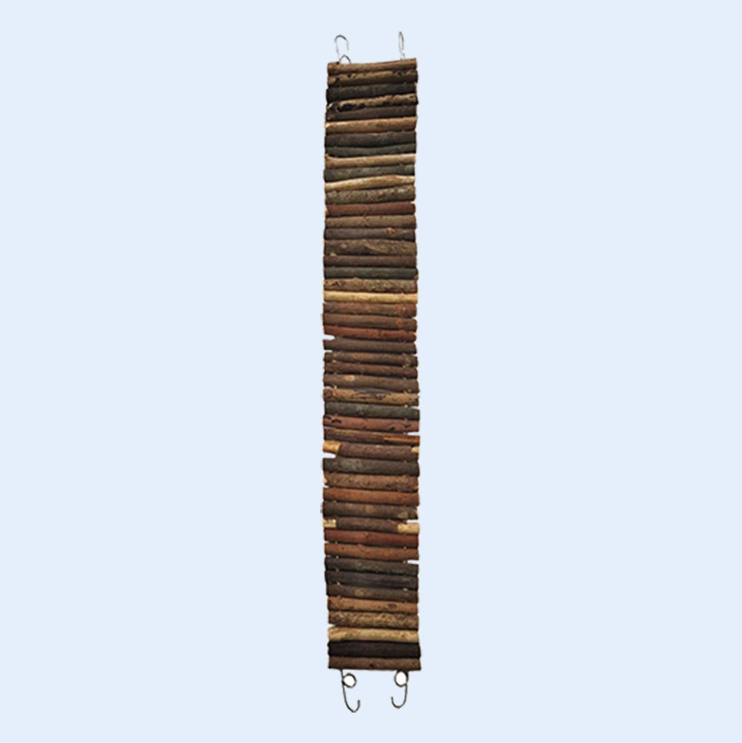 Small Natural Wooden Bendable Ladder for birds, featuring real wood and flexible design, available at Squawk Shop for climbing and enrichment.