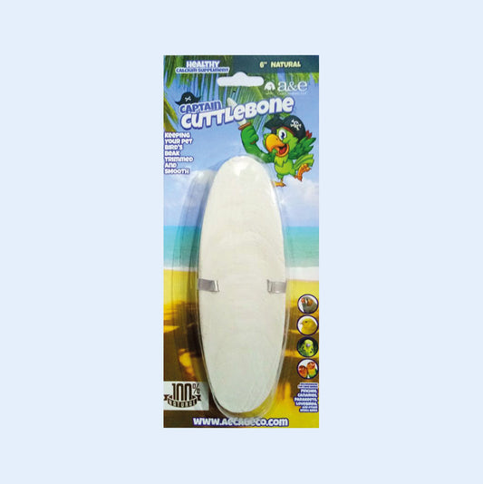 6" Natural Cuttlebone Calcium Supplement for Birds