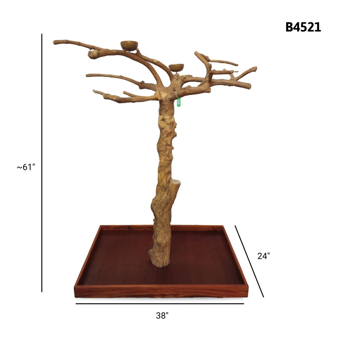 A&E B4521 large Java wood tree playstand dimensions and specifications