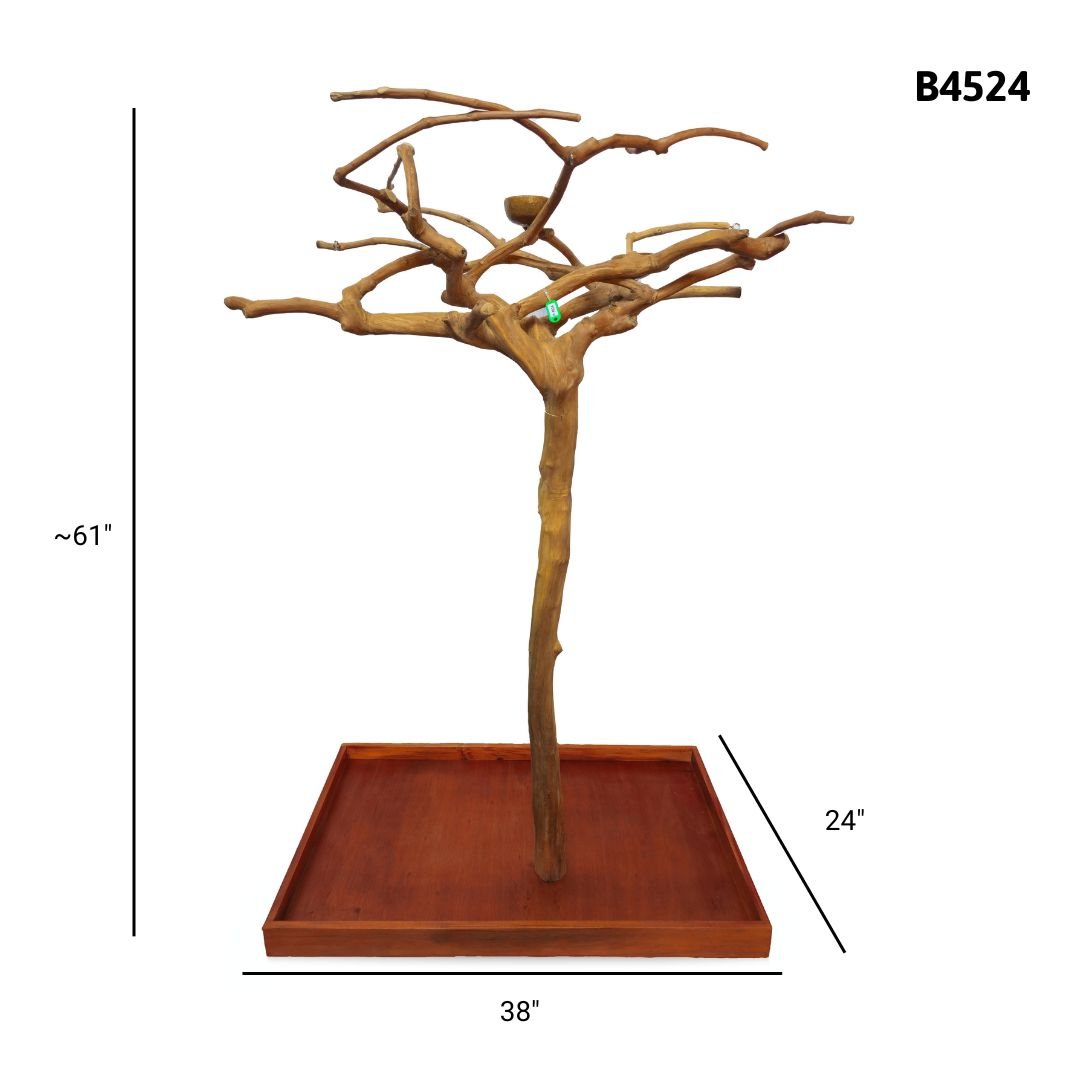 A&E B4524 large Java wood tree playstand dimensions and specifications