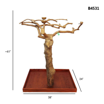 A&E B4531 large Java wood tree playstand dimensions and specifications