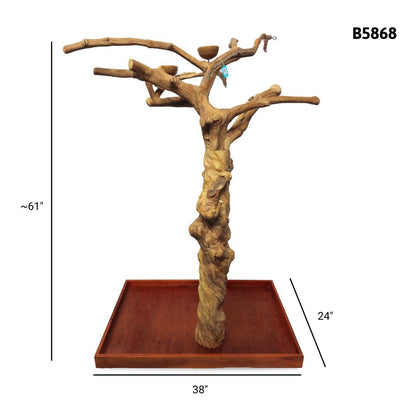 A&E B5868 large Java wood tree playstand dimensions and specifications