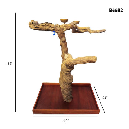 A&E B6682 large Java wood tree playstand dimensions and specifications