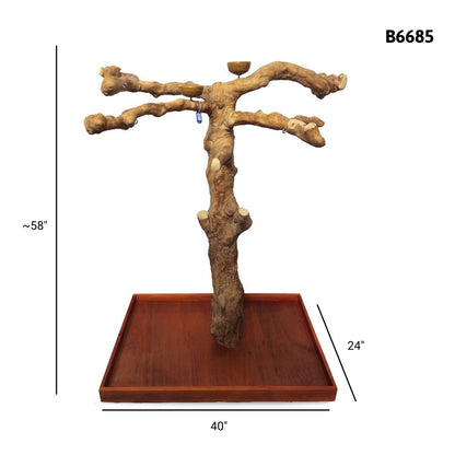 A&E B6685 large Java wood tree playstand dimensions and specifications