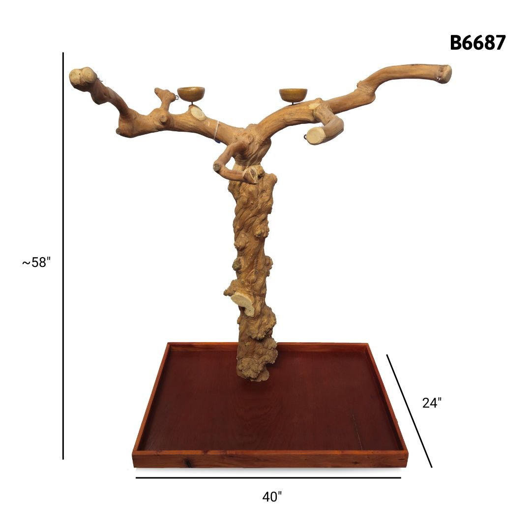 A&E B6687 large Java wood tree playstand dimensions and specifications