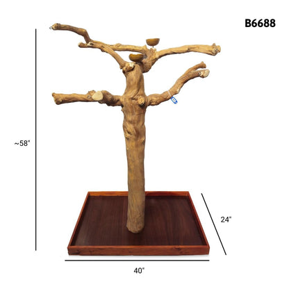 A&E B6688 large Java wood tree playstand dimensions and specifications