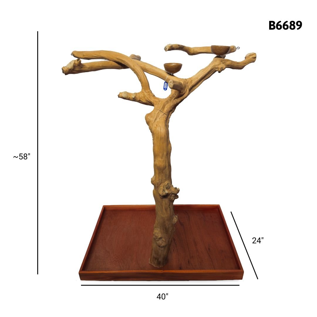A&E B6689 large Java wood tree playstand dimensions and specifications