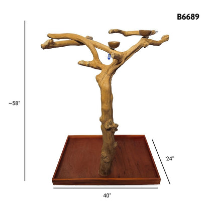 A&E B6689 large Java wood tree playstand dimensions and specifications