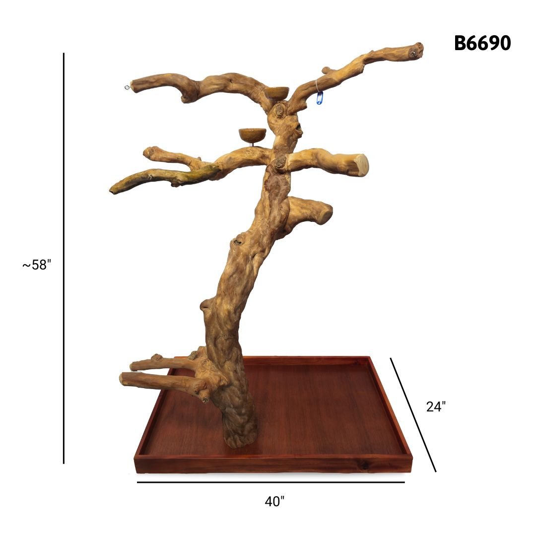A&E B6690 large Java wood tree playstand dimensions and specifications