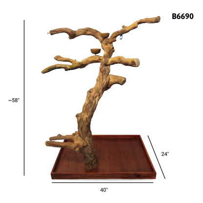 A&E B6690 large Java wood tree playstand dimensions and specifications