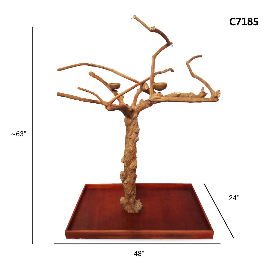 A&E C7185 large Java wood tree playstand dimensions and specifications