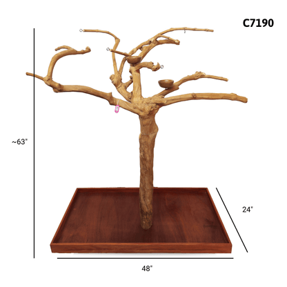 A&E C7190 large Java wood tree playstand dimensions and specifications