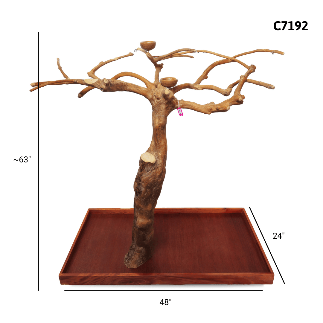 A&E C7192 large Java wood tree playstand dimensions and specifications