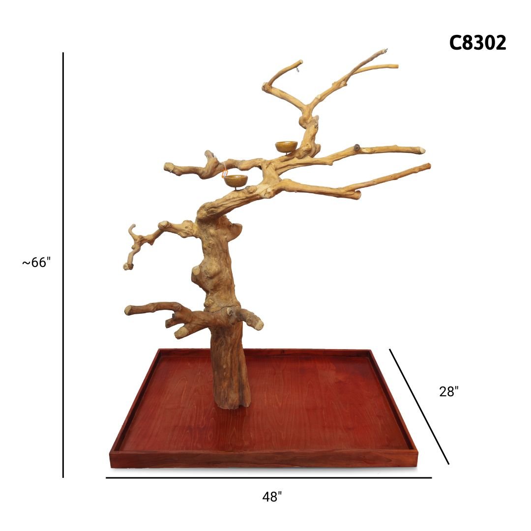 A&E C8302 large Java wood tree playstand dimensions and specifications