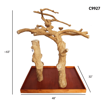 A&E C9927 large Java wood tree playstand dimensions and specifications