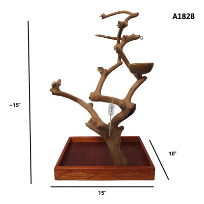 A&E A1828 Java wood tree table top playstand dimensions and specifications