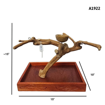 A&E A1922 Java wood tree table top playstand dimensions and specifications