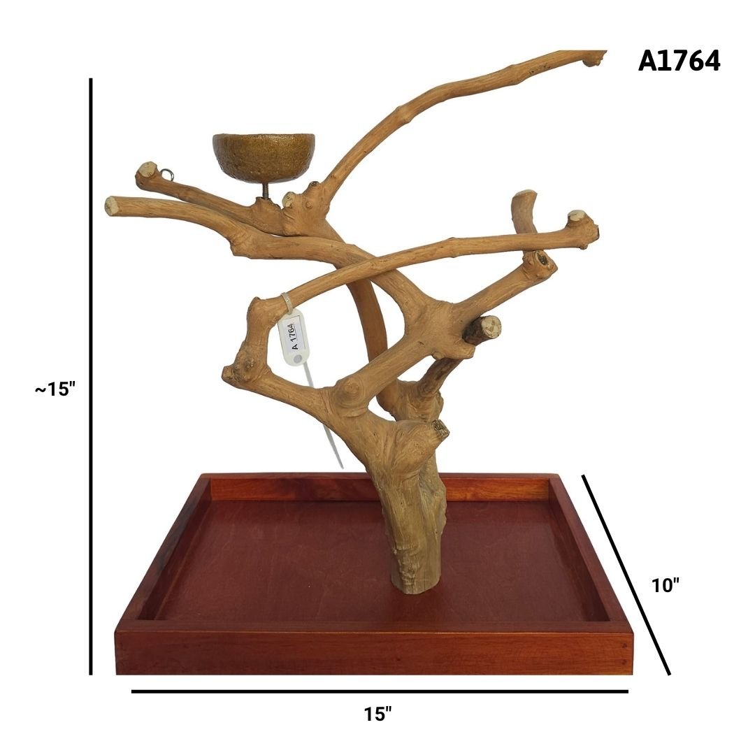 A&E A1764 Java wood tree table top playstand dimensions and specifications