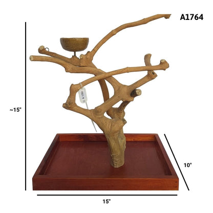 A&E A1764 Java wood tree table top playstand dimensions and specifications
