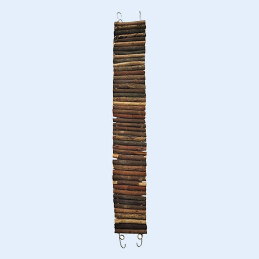 Large Natural Wooden Bendable Ladder for birds, made from real wood with a flexible design, available at Squawk Shop for climbing, perching, and enrichment.